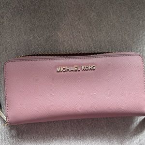 Michael Kors Mauve Wallet with wrist attachment